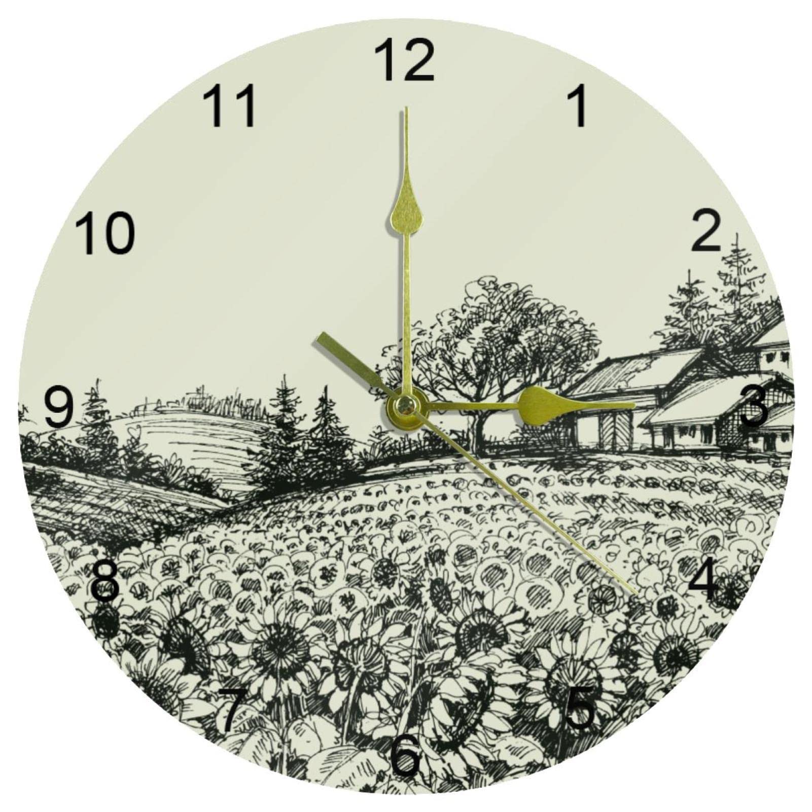 Horloge murale silencieuse tournesol : finis les tic-tac stressants dans la cuisine