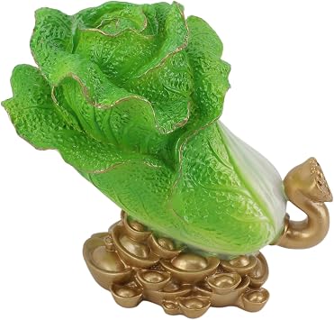 for Lucky Cabbage Crafts, Chinese Bai Cai Ornament, Resin Feng Shui Blessing, Shop for Shop Wealth Ornament, Office Gift, Elegant Home Decor, Symbol of Prosperity, Hand