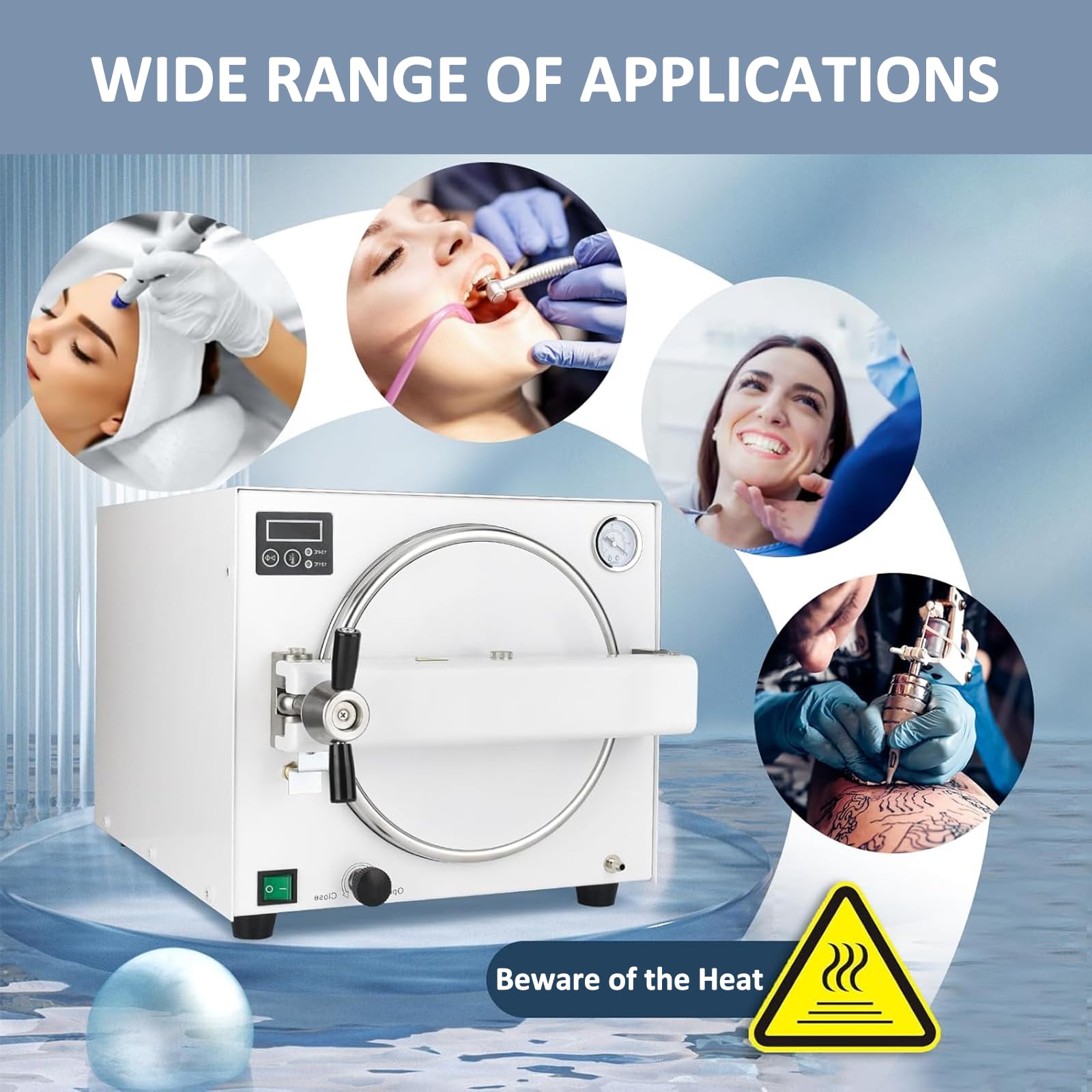Attrezzatura for Autoclave Sterilizzatrice Efficiente, Laboratorio/Forniture Mediche Professionali, Temperature 121°C/134°C Due da Scegliere, per Autoclave A Vapore