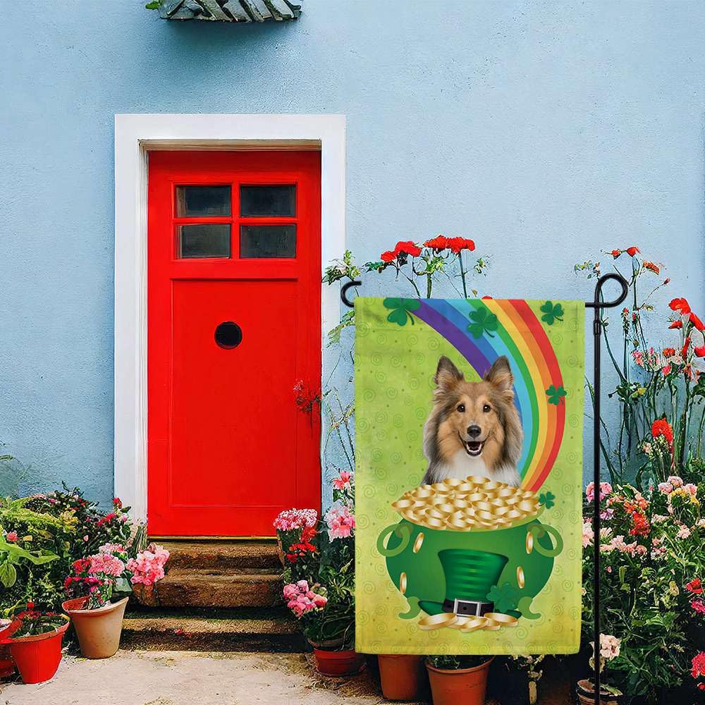 Pickako Lucky Day Regenbogen-Kleeblatt Gartenflagge – Doppelseitig, 71x101 Cm, Für St. Patrick's Day & Frühlingsdekoration