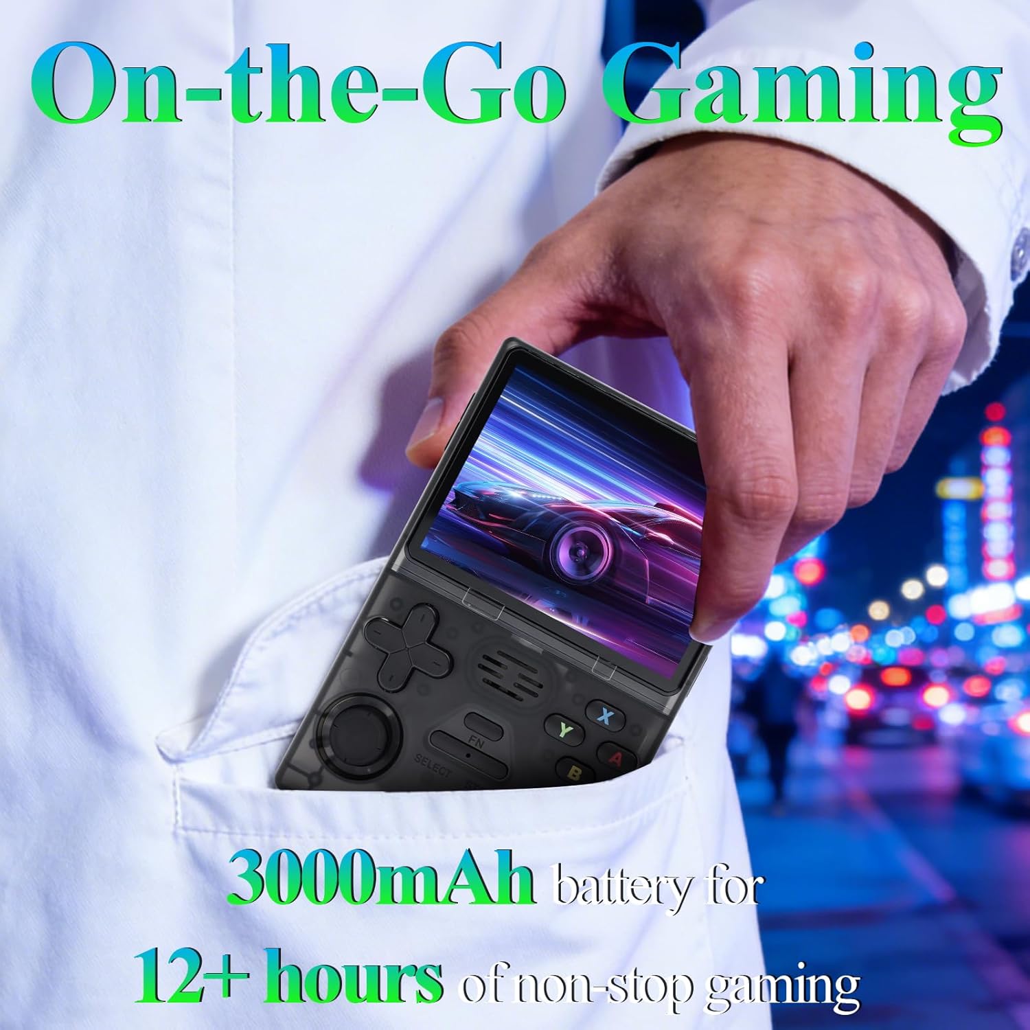 Retrosnap Handheld Game Console 2026, Retro Snap Gaming Pro Console with 14 Emulators 20000+ Preloaded Games 3.5-Inch IPS Screen 3000mAh Rechargeable Battery, Portable for Gamer Play