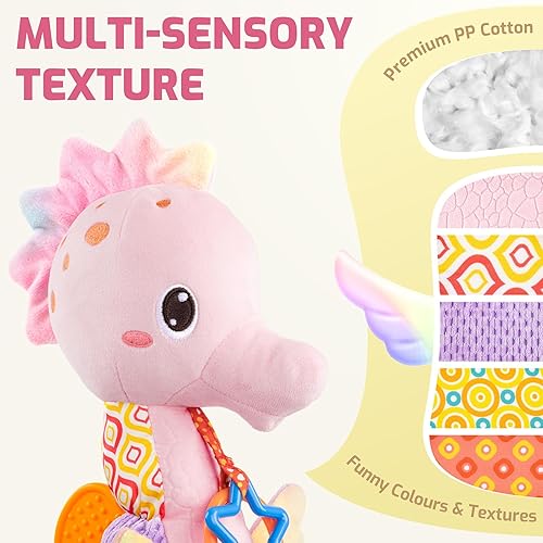Miniatura 2 de Sumobaby Juguetes de peluche musicales para bebés con arrugado multisensorial, sonajero y texturas, para el tiempo boca abajo, recién nacido de