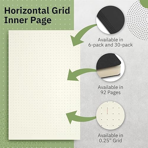 Miniatura 5 de Simply Genius Cuaderno de puntos A5  Diario de viaje y cuaderno de bolsillo  Producto profesional para tomar notas y oficina  Planificación creativa