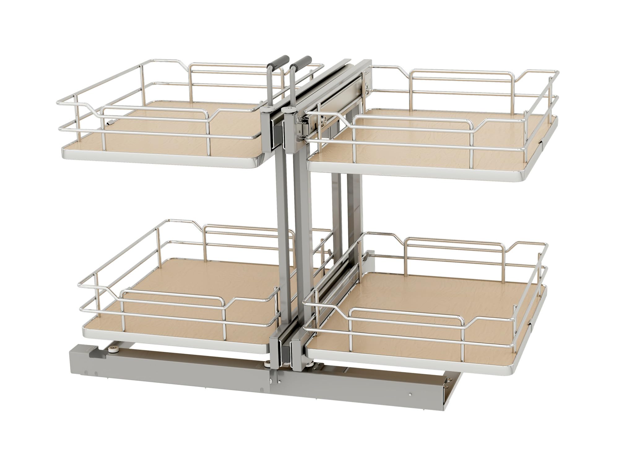 Rev-A-Shelf Steel Two-Tier Pullout Solid Bottom Organizer for Blind Corner Cabinets w/Soft-Close