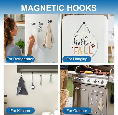 Miniatura 2 de LOVIMAG Ganchos magnéticos, paquete de 12 ganchos magnéticos de 30 libras + gancho magnético 2026 Cruise Cabin Ship Essentials Heavy Duty Strong