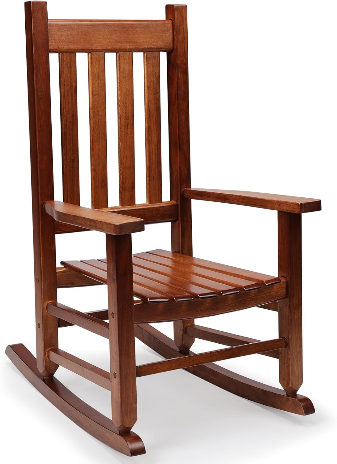 Child's Wood Porch Rocker - Perfect for Indoor or Outdoor All-Weather Use - Garden, Lawn, Balcony, Backyard and Patio - Suitable for 6-10 Years Old (Natural)