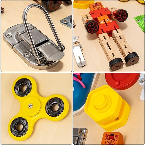 Miniatura 7 de Montessori - Tabla de actividades para niños pequeños 20 en 1, tabla grande para niños de 1, 2, 3, 4 años, juguetes para aprender a vestirse,