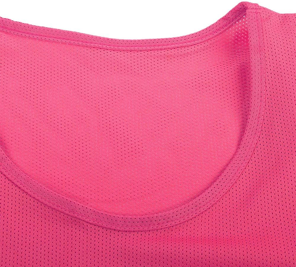 Topyond 12 PCS Sports Jersey Vests Soccer Pinnies Basketball Team Practice Nylon Large Mesh Scrimmage for Youth Kids Children Football Rose Red