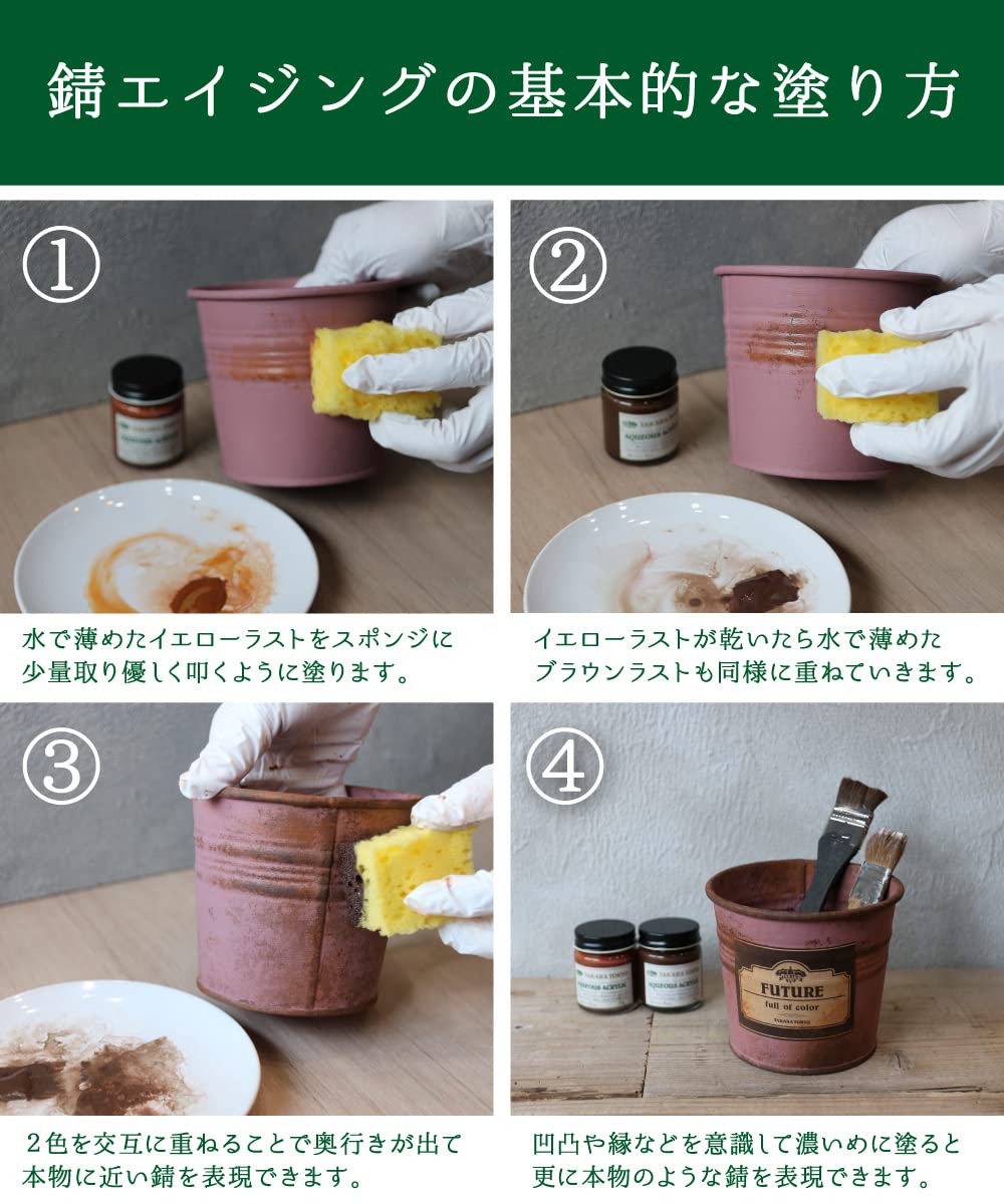Amazon | 誰でも簡単に錆風塗装 錆エイジングペイント (50g×2色セット