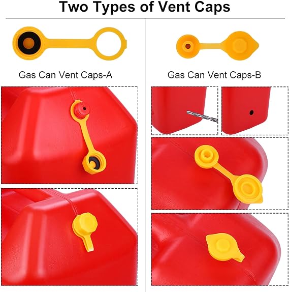 Gas Can Spout Replacement,Fuel Can Spout,Gas Tank Nozzle,Gas Tank Spout,(3Kit-Yellow) with 3 Coarse Thread Caps & 3 Fine Thread Caps,Flexible Pour Nozzle Suitable,Built in Sealing Ring Prevent Leakage