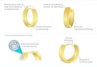Vista 4 de Arete de latón chapado en oro 14K tipo argolla para niñas