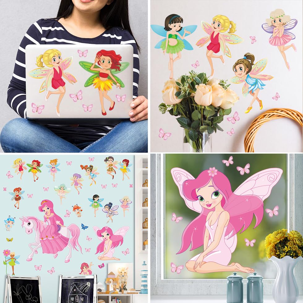 Vinilos Decorativos Princesa y Hada 4 unidades 12x18 pulg miniatura 4
