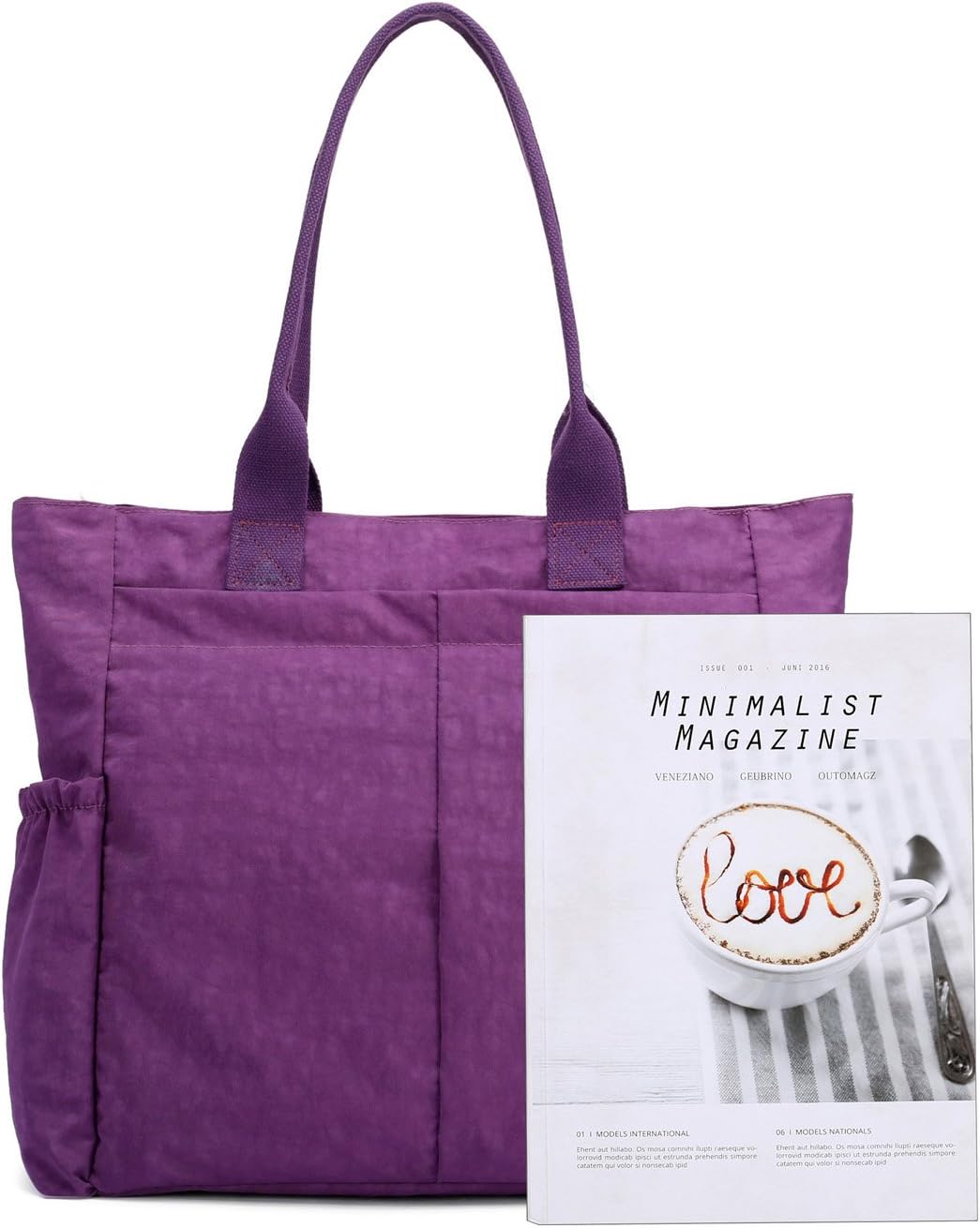 Water Resistant Multi Pockets Large Lightweight Tote Bag Shoulder Bag Waterproof Handbags