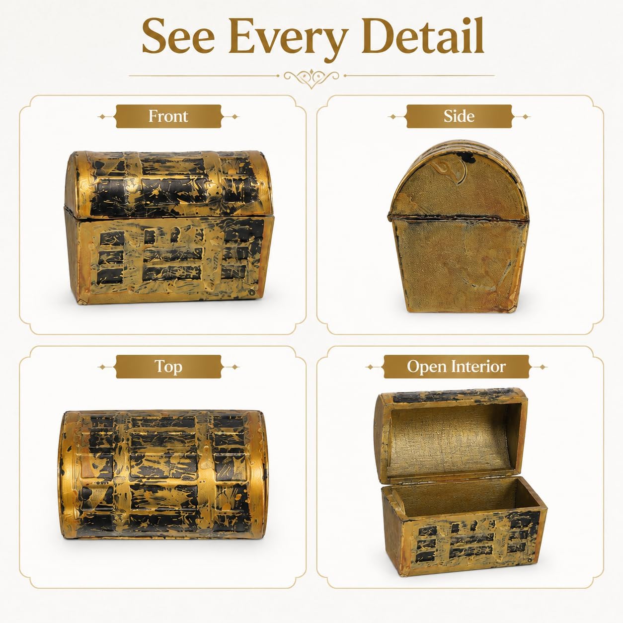 IMIKEYA Mini Pirate Treasure Chests, 10-Piece Two-Size Set