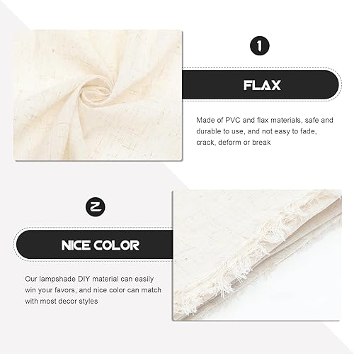 Miniatura 4 de ibasenice Kit de fabricación de pantallas de lámpara de bricolaje, material de pantalla para lámparas de mesa y de pie, sombra de tela, suministro