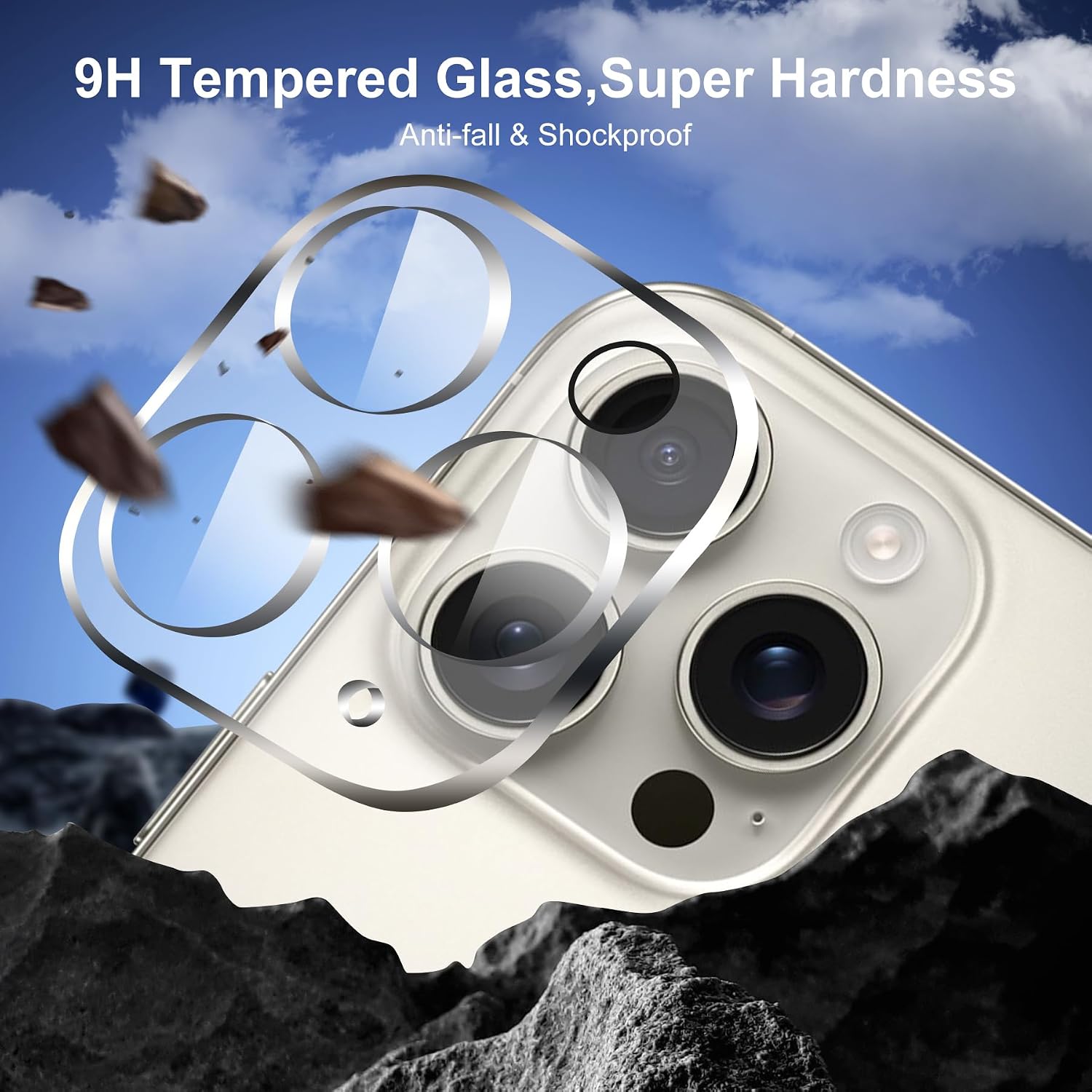 Camera Lens Protector (3 Pack) Compatible with iPhone 16 Pro 6.3" & iPhone 16 Pro Max 6.9" Camera Lens Cover Protection, 9H Tempered Glass, HD Clear Anti-Scratch [Does Not Affect Night Shots]