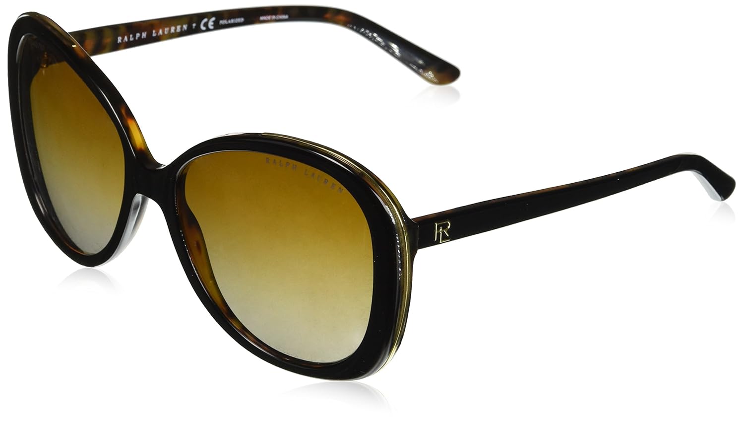 OCULOS SOL RALPH LAUREN RL8166 5260T5 57 PRETO LENTE MARROM DEGRADÊ