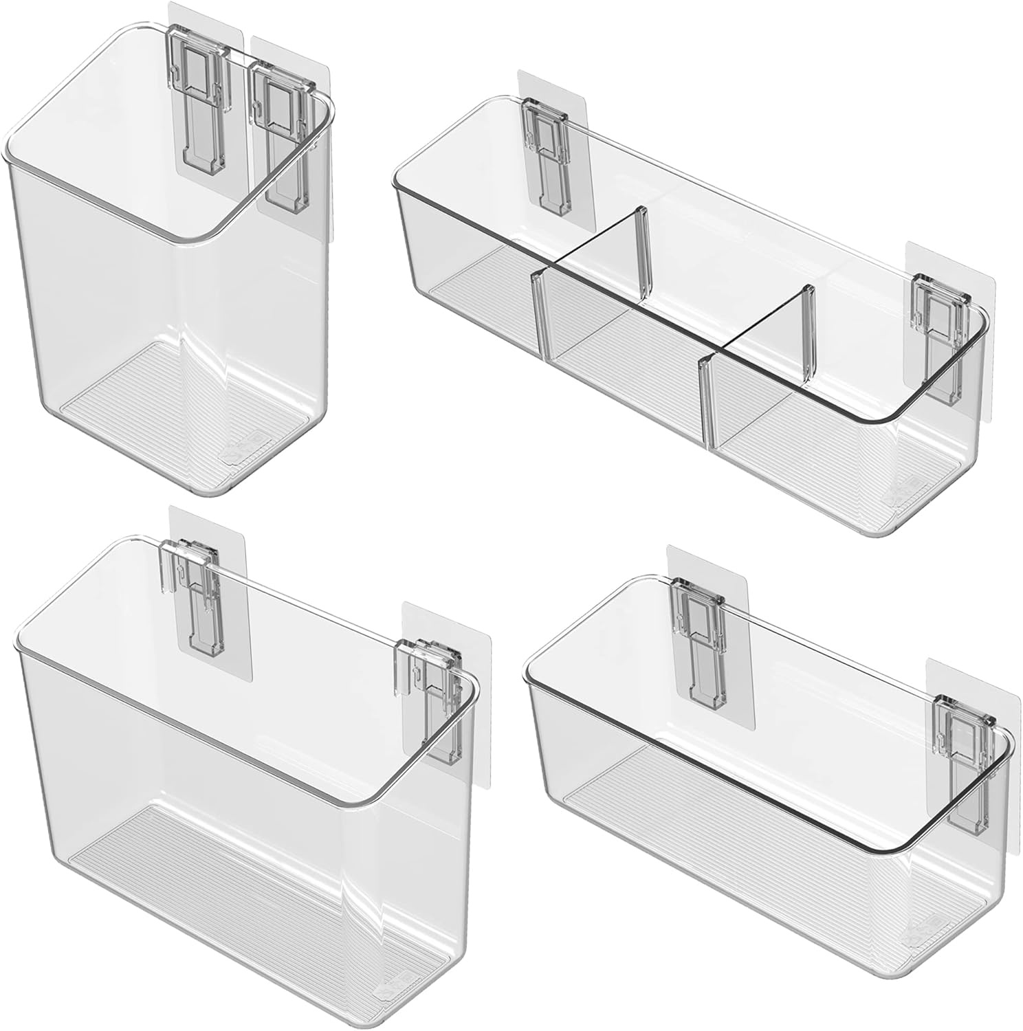 vacane 4 Pack Plastic Over Door Organizer, Adhesive