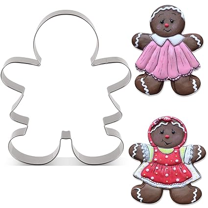 LILIAO Christmas Gingerbread Girl Cookie Cutter - 2.95 x 3.66 inch - Stainless Steel