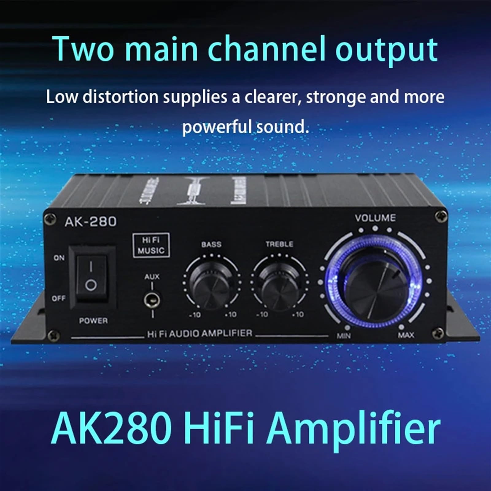 Amplificatore Stereo, Amplificatori audio for bassi domestici for auto Amplificatore audio Hifi a 2.0 canali Home Digital 12V Mini Treble Amplificazione di potenza ,Buona Qualità Audio(AK-280 Amplificatore Stereo, Amplificatori audio for bassi domestici for auto Amplificatore audio Hifi a 2.0 canali Home Digital 12V Mini Treble Amplificazione di potenza ,Buona Qualità Audio(AK-280