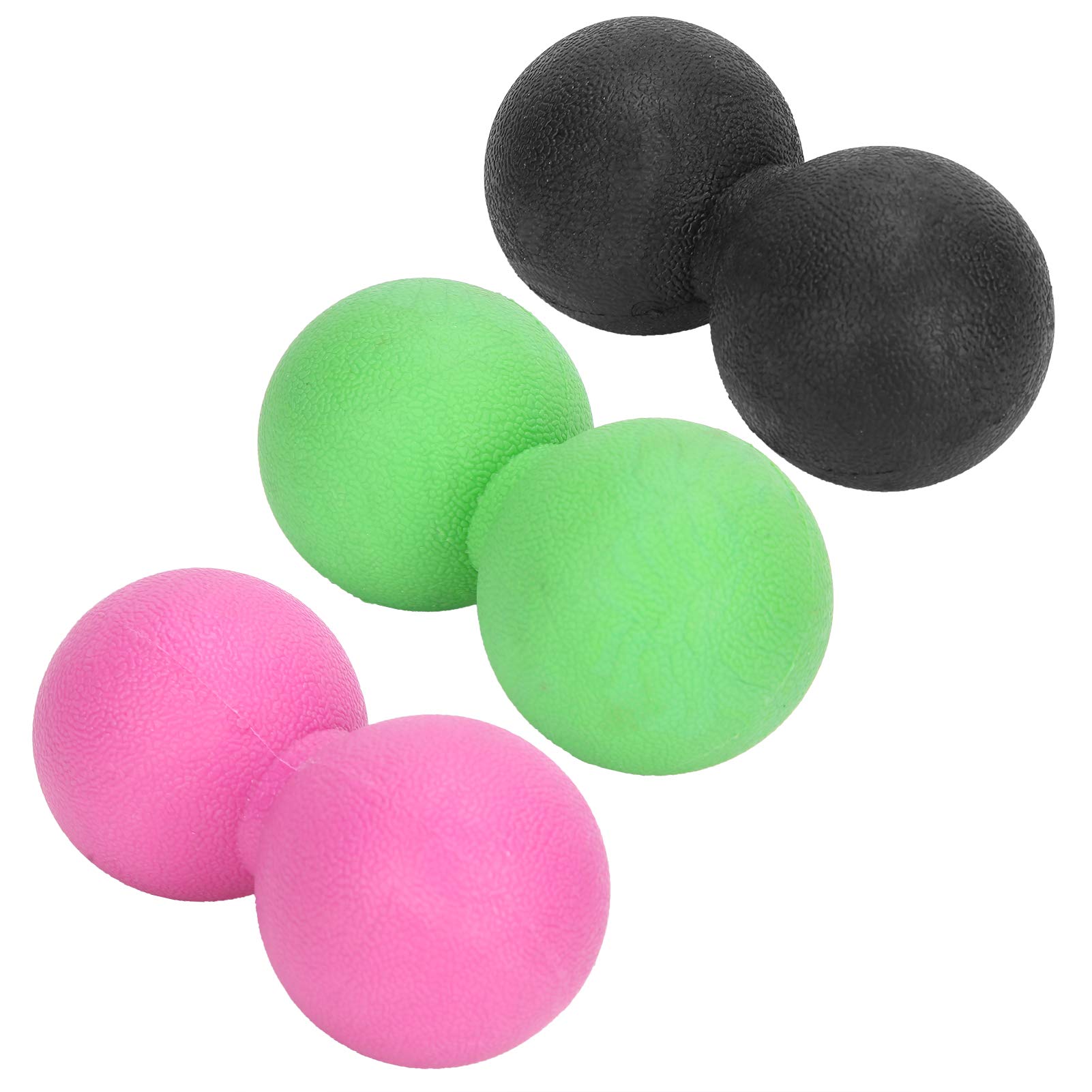 Hidyliu Yoga-Massageball-Set für Muskelentspannung und Triggerpunkttherapie – Tragbare TPR-Massagebälle, Geeignet für Sportler und Büroangestellte, 3er-Pack (Schwarz+Rosarot+Grün)