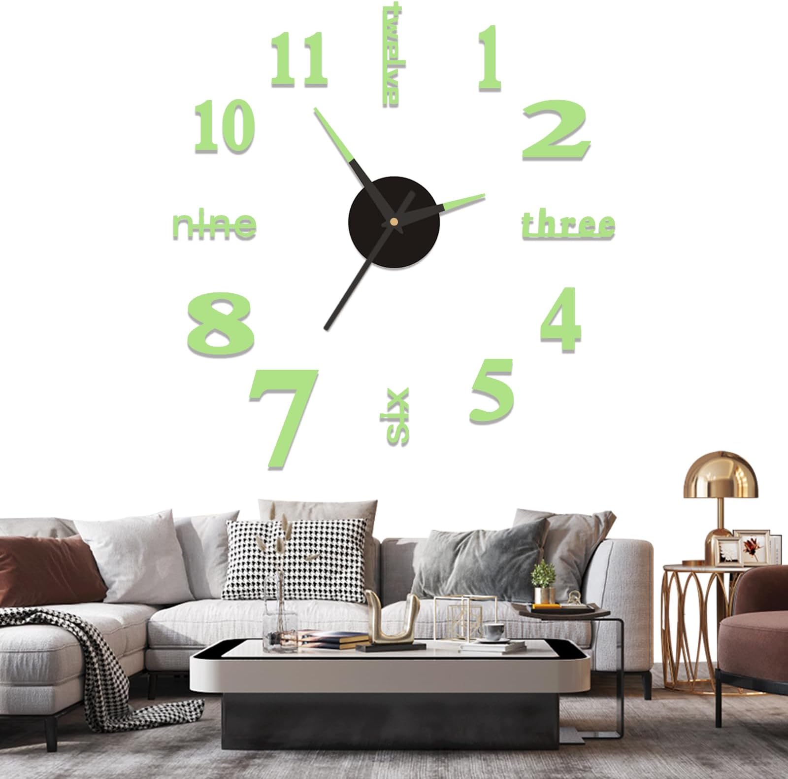 VADUMA Reloj de Pared 3D Sin Marco: DIY Reloj de Pared de Digital ...