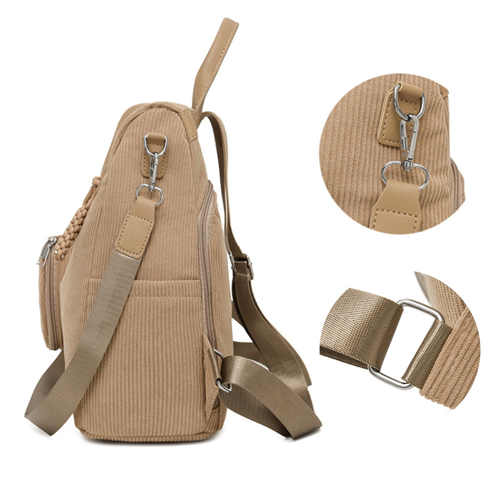 Sac à Dos Femme Antivol, Sacs à Main Portés Dos Femme, Petit Sac Bandoulière Fort Backpack Loisirs Casual Léger pour Voyage L'école Travail Université Collège Shopping