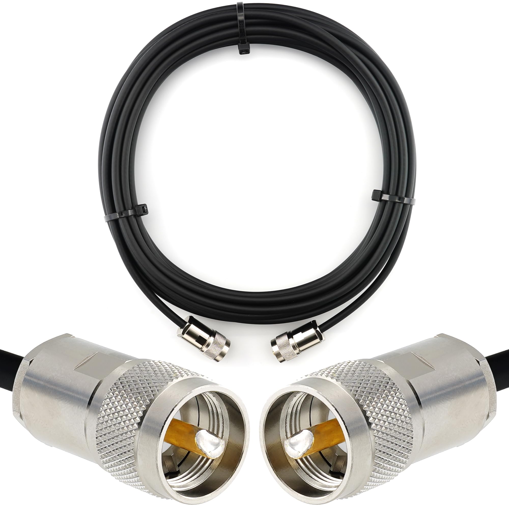 PL259 20m UHF Câble coaxial — câble d'extension HF240 (LMR 240 équivalent) etanche — rallonge pour HAM cable antenne CB Radio Analyseur Tosmetre Marine RF VHF Cibi SDR Radio Amateur