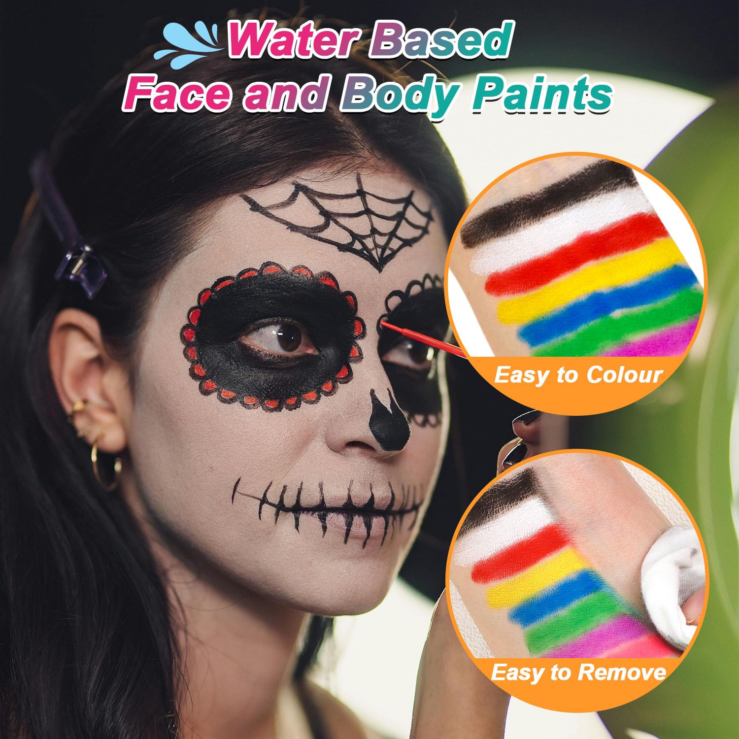 KARLOR Colore del viso 30 g viola acqua trucco trucco caringuia pittura corpo trucco trucco a base d'acqua per bambini adulti Halloween Carnevale