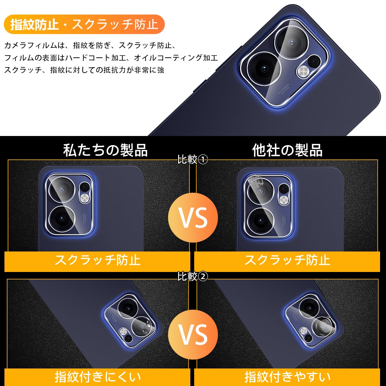 Amazon | 【2枚セット】 対応 OPPO Reno13A カメラフィルム 2枚 Reno13