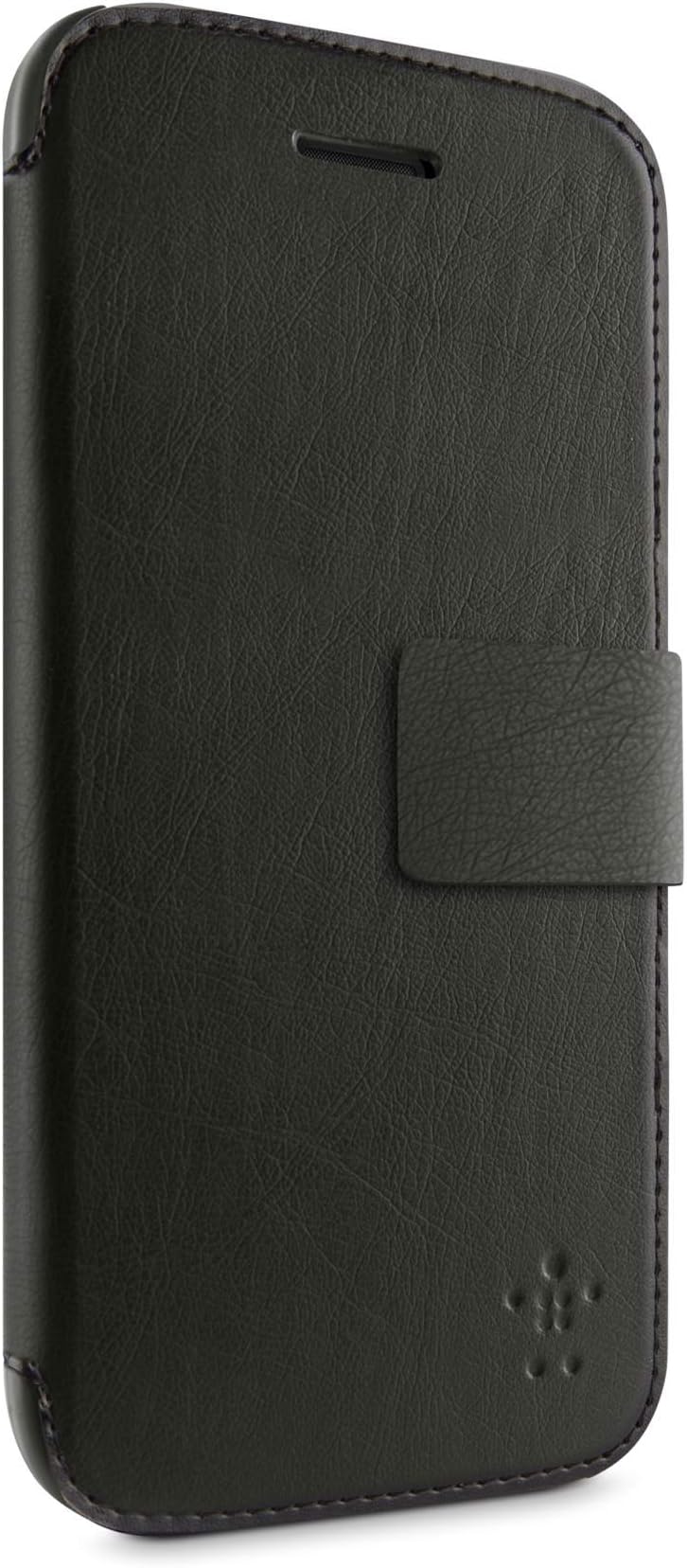 Natural Grain Wallet Folio Case with Stand for Apple iPhone 5c (Blacktop)
