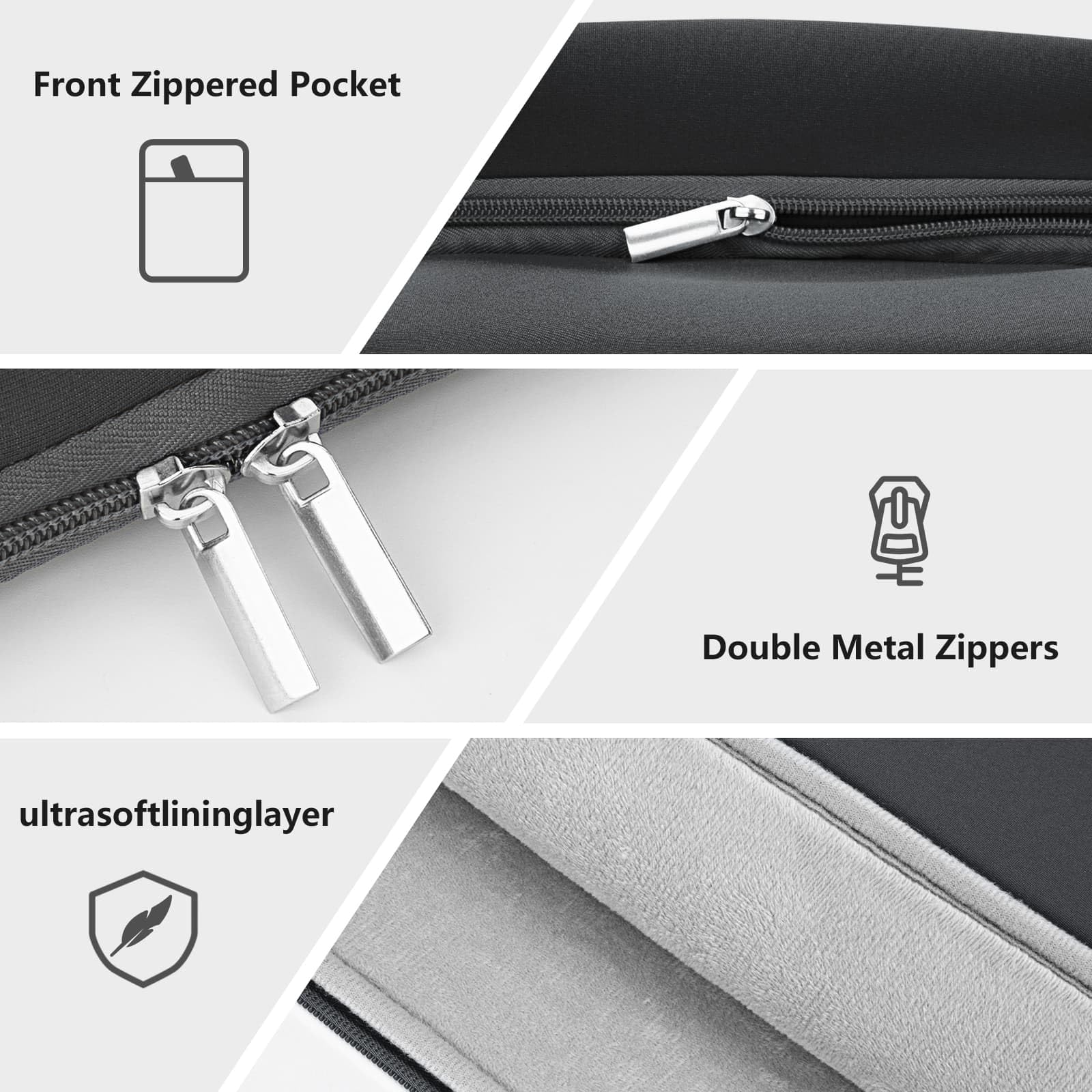 13 Pollici Custodia Portatile Protettiva Borsa Porta PC Computer Notebook Sleeve Cover Compatibile con 13 Pollici MacBook Air M2 M1 A2681 A2337 A2179 MacBook Pro M2 M1 A2338 A2289, Grigio