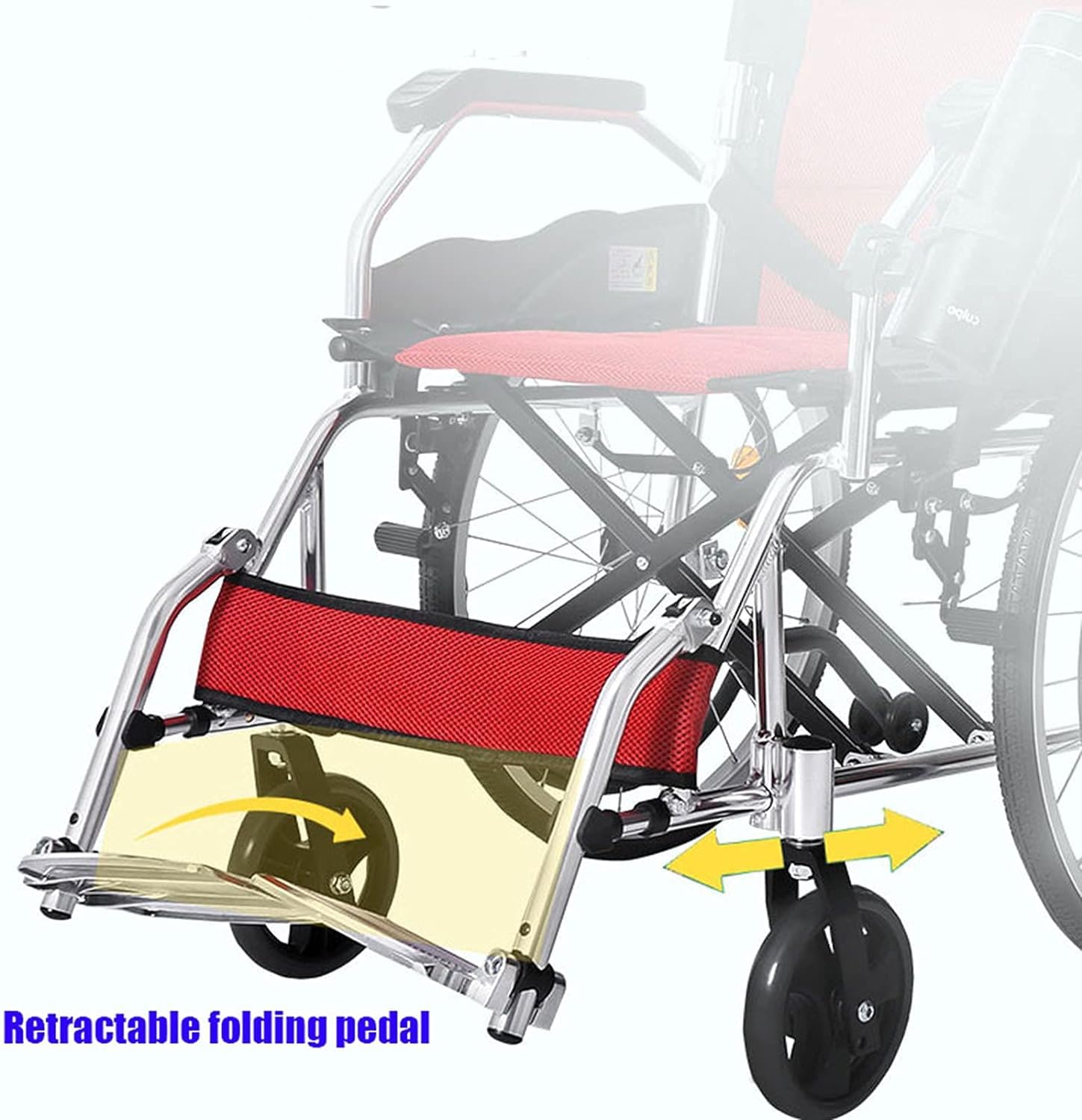 Silla de Ruedas Manual Ligera con Pedal Telescópico Plegable Silla de Ruedas Manual Ligera Plegable