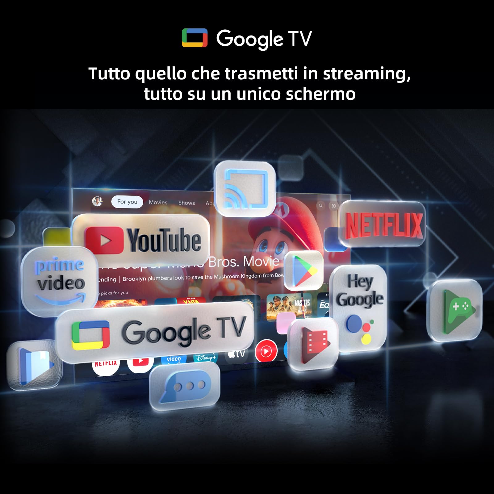 CHiQ L40FT 40" (100 cm) Full HD Smart TV, HDR10, Google TV, Dolby Audio, Chromecast, Triplo Tuner DVB-C/T/T2/S/S2