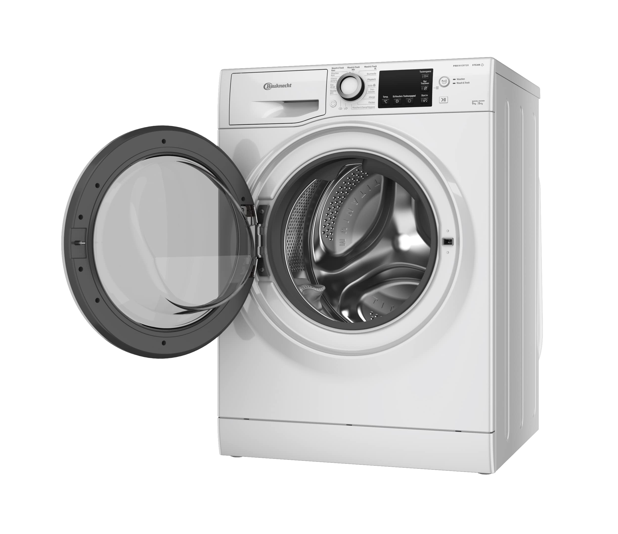 Bauknecht WATK Sense 96 41 N Waschtrockner 9/6 kg Waschen Trocknen Active Care Flecken 20° Dampf-Programm PRO-Inverter Motor Weiß