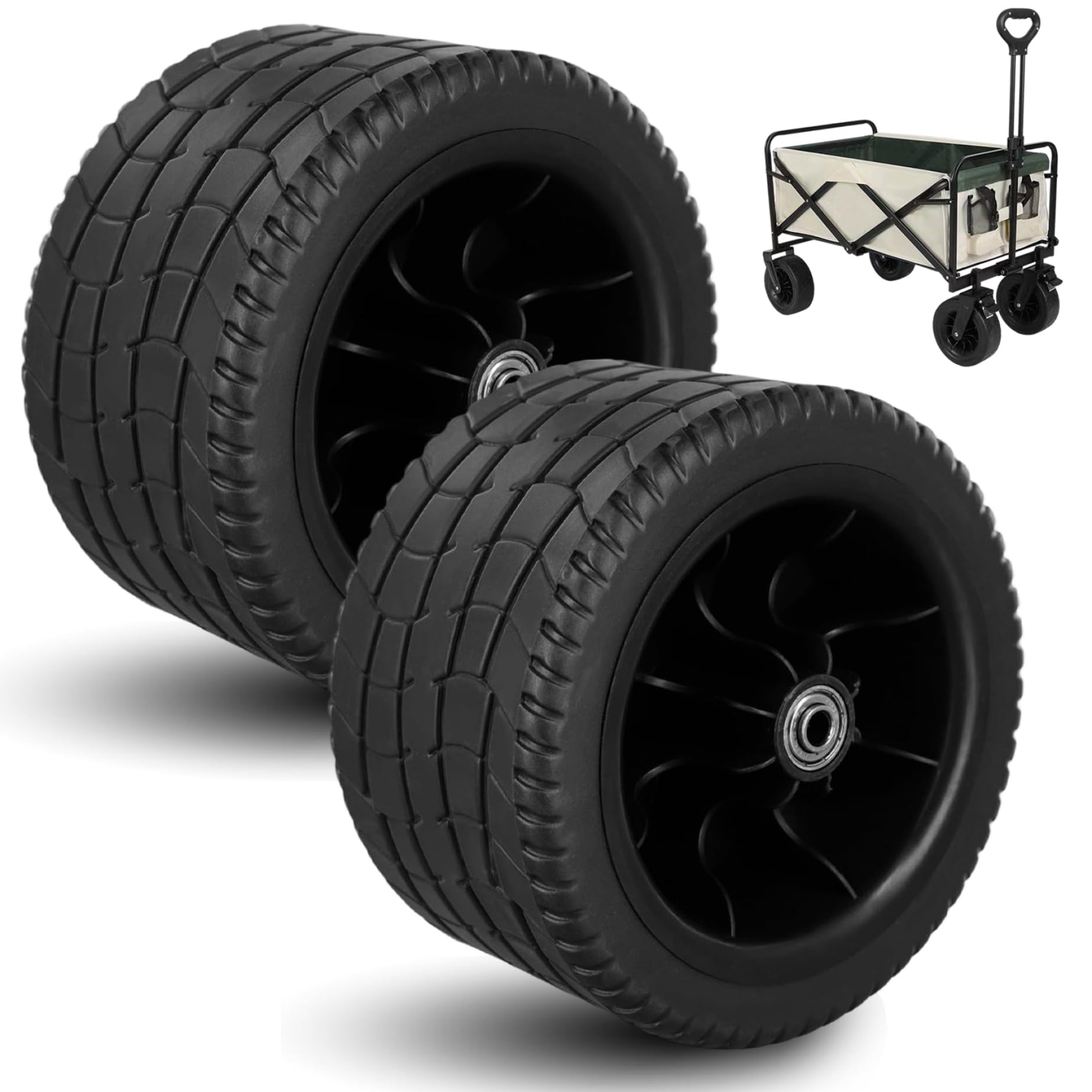 Rues de plage pour chariot lot de 2 pneus 7 pouces anti-usure