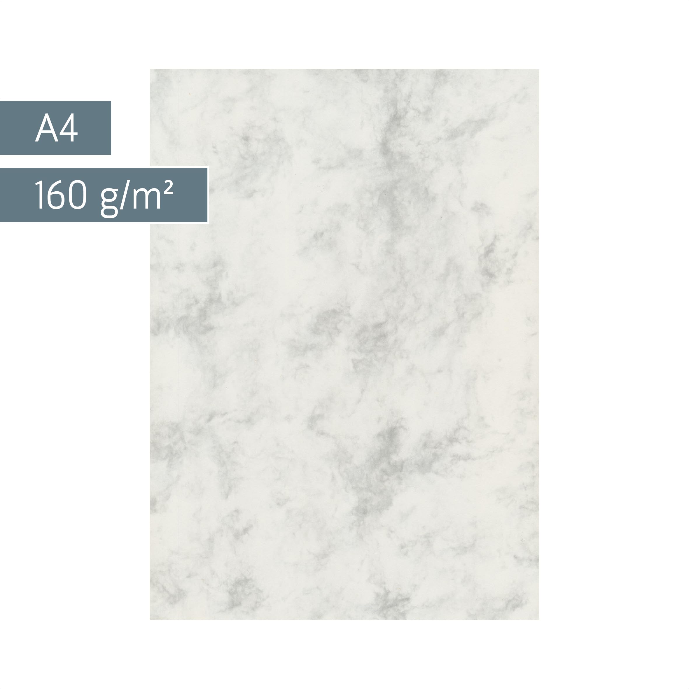 BRUNNEN 105141280 papier uniwersalny/papier wielofunkcyjny marmur (A4, 160 g/m², 25 arkuszy, marmurkowany), szary