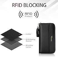 Vista 3 de Travelambo Cartera con borla plegable para mujer, bolso de mano con correa para la muñeca, bolso largo