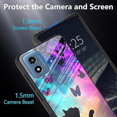 Miniatura 3 de Funda para Moto G Play 4G 2024 de 6.5 pulgadas, esquinas a prueba de golpes, parte trasera de vidrio, antiarañazos, funda protectora delgada y suave