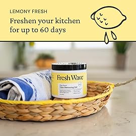 Fresh Wave Lemon Odor Removing Gel, 15 oz. | Odor Absorbers for Home | Safer Odor Relief | Natural Plant-Based Odor Eliminator | Every 15 oz. lasts 30-60 Days | For Cooking, Trash & Pets