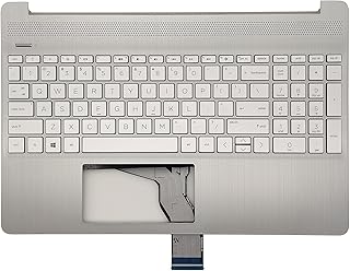 Replacement for HP 15T-DY 15-DY 15-EF 15Z-EF 15s-eq 15s-fq 15s-er 15s-fr Laptop Upper Case Palmrest with US Layout Keyboard Assembly M17184-001 L63578-001 Natural Silver