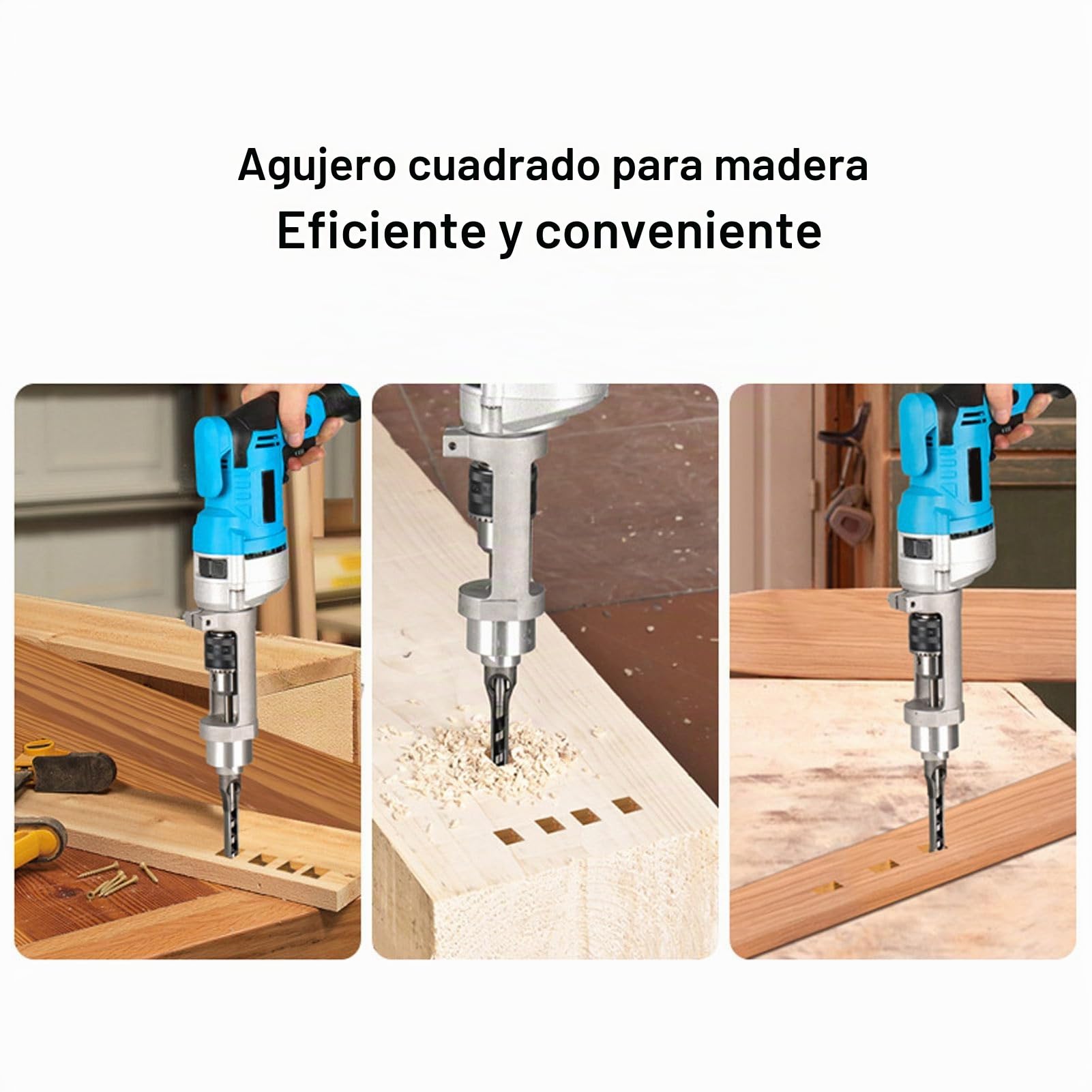 Adaptador de Broca de Agujero Cuadrado, Accesorio de Mortaja de Aleación de Aluminio, Soporte de Fijación de Taladro de Agujero Cuadrado para Carpintería para Máquinas de Mortaja