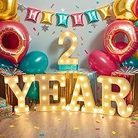 Vista 85 de Foaky LED Letter Lights Sign Marquee Light Up Letters Sign for Night Light Wedding/Birthday Party Battery Powered Christmas Lamp Home Bar