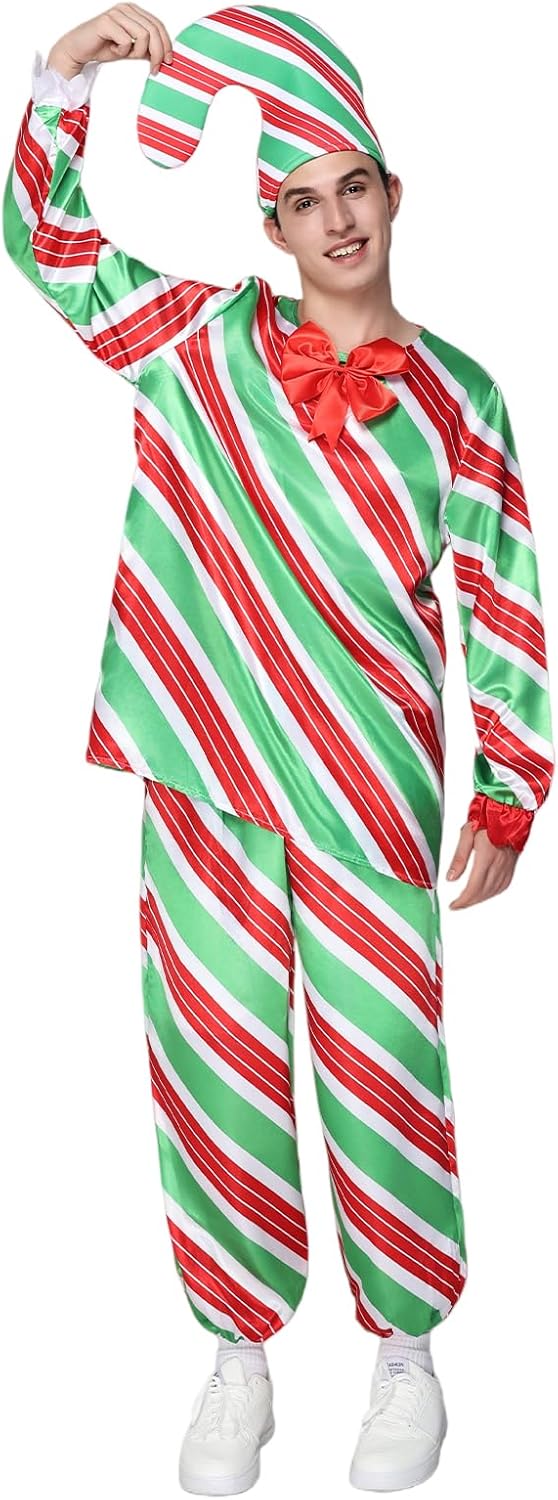 EraSpooky Christmas Candy Cane Costume Adult 3Pcs - Image 2