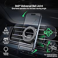 Vista 7 de Esoulk Magnetic Ring Air Vent Car Phone Holder 360° Rotating Magnetic Car Mount with Strong Magnet, Secure Grip, Removable Universal Compatible Fits