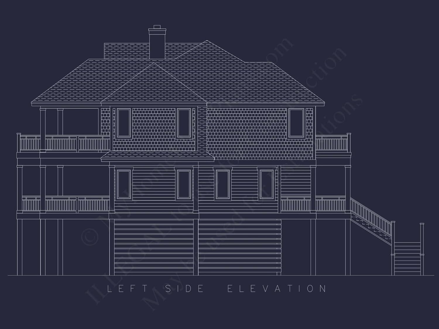 12-2658 House Plan - 7-Bed, 7-Bath, 5,000 SF Coastal Beach House Plan