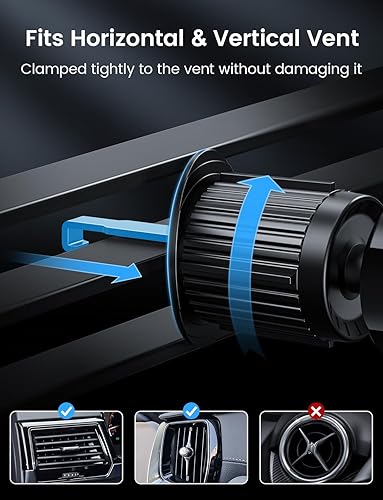 Miniatura 6 de Soporte de teléfono Magsafe, magnético universal de absorción de impactos (6 resortes integrados), soporte de automóvil con clip de metal, soporte