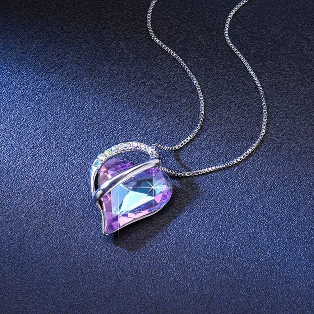 Austrian Crystal Heart Pendant Necklaces for Women Fashion 14K Gold Plated Dainty Necklace Hypoallergenic Jewelry - Image 3