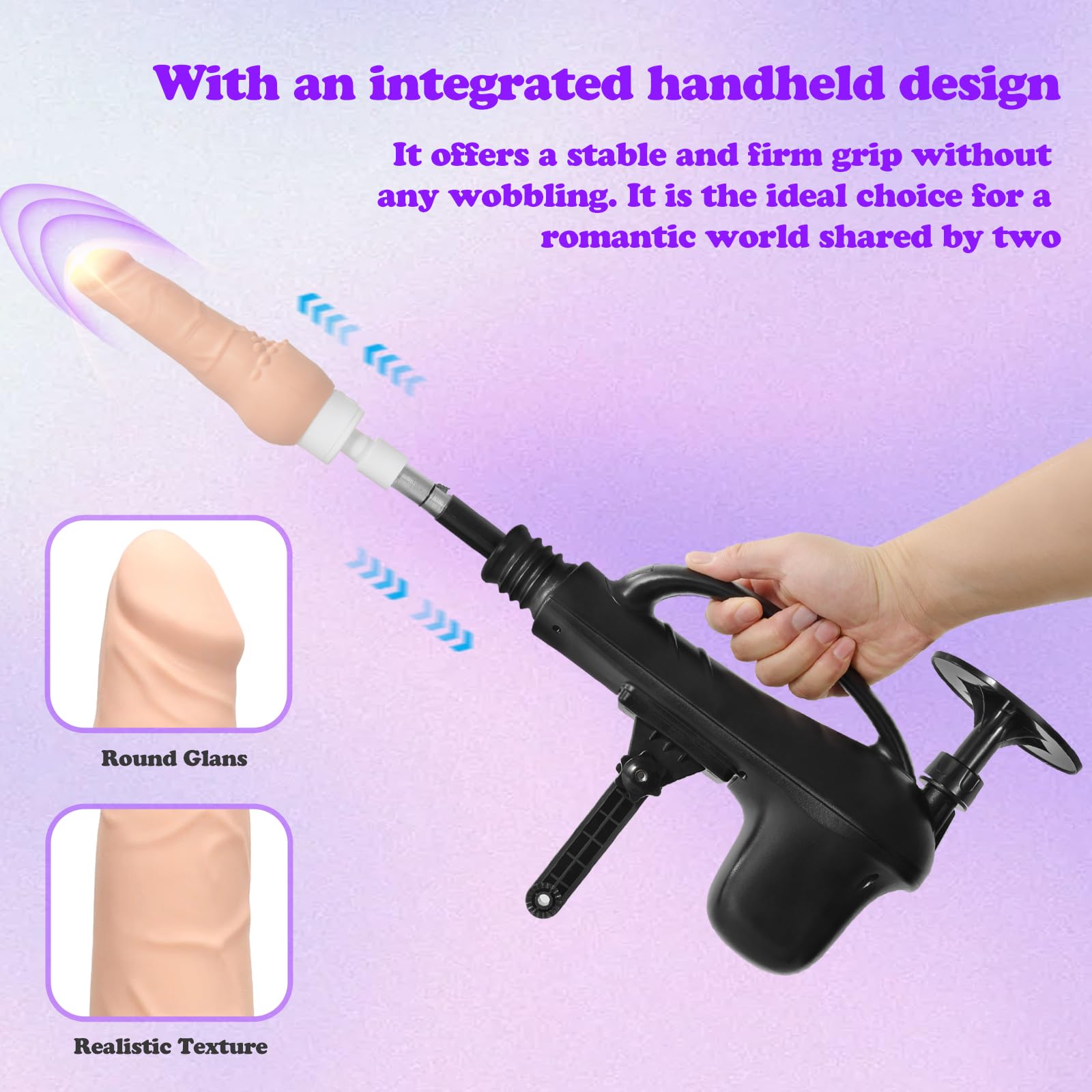 Macchina sessuale - Dildo vibrante e riscaldante, ventosa in dotazione, spinta automatica per G - spot e anali, giochetto adulto connettori 3XLR