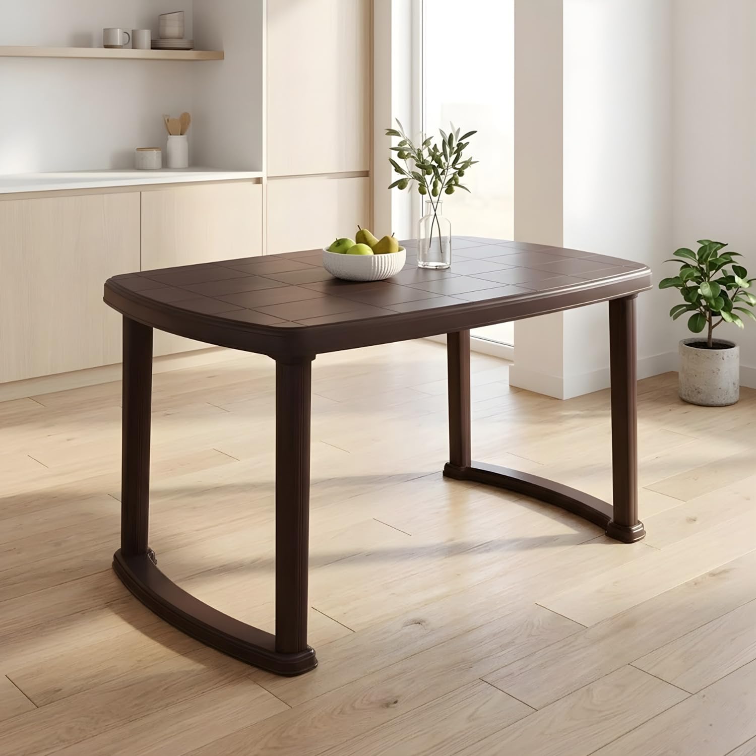 Nilkamal Mega Dinning Table for Dining Room | Ideal for Indoor & Outdoor | Perfect for Home, Office, Hotel, Café and Restaurants | 1 Dining Table (Weather Brown)-image-25